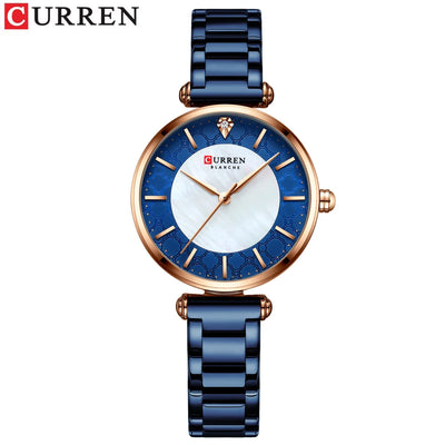 CURREN Women's Stainless Steel Watch - Slim Quartz Bracelet Watch