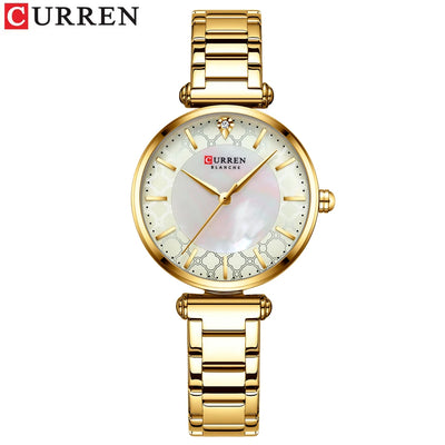 CURREN Women's Stainless Steel Watch - Slim Quartz Bracelet Watch