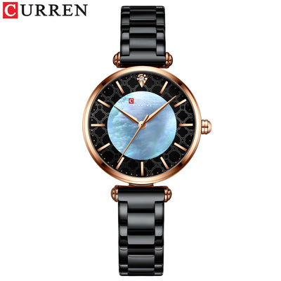 CURREN Women's Stainless Steel Watch - Slim Quartz Bracelet Watch