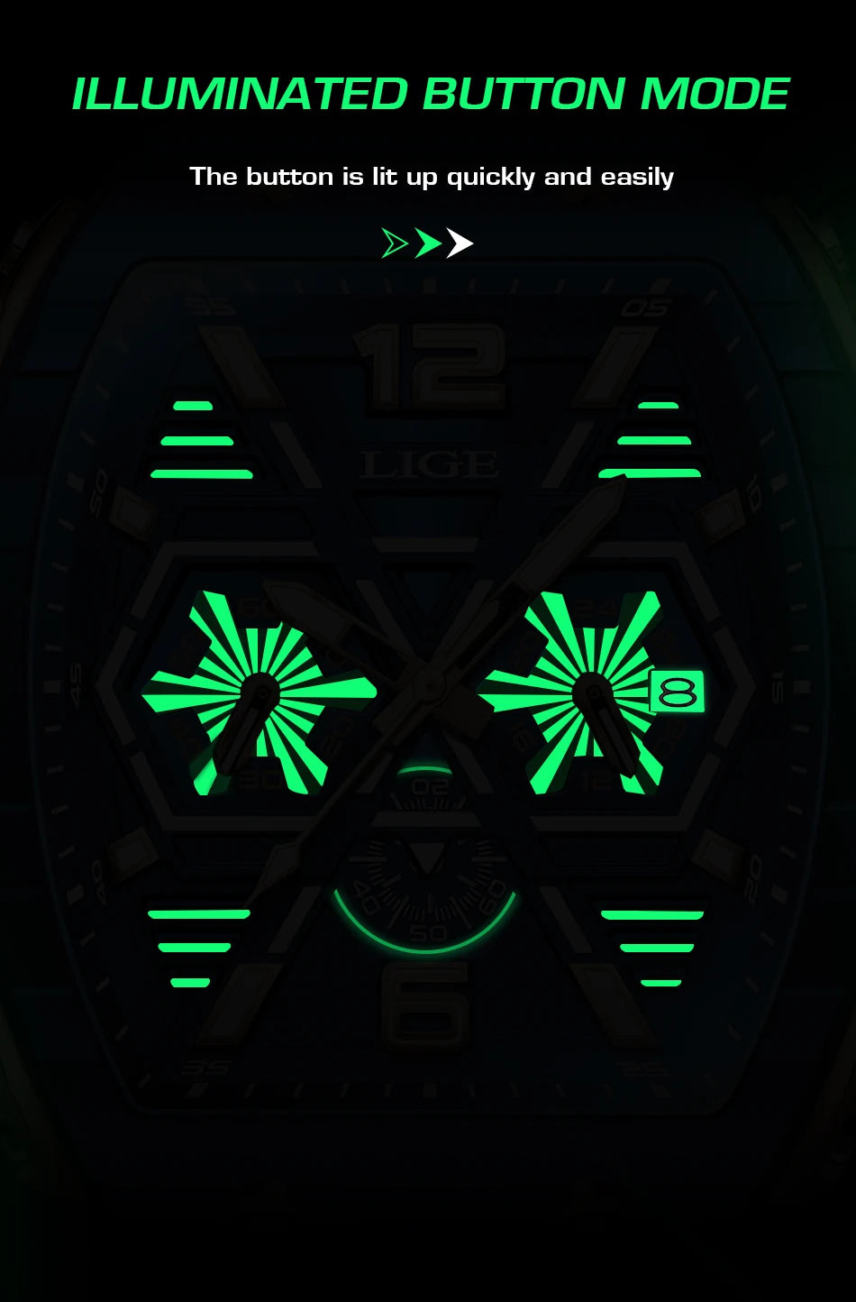 LIGE Quartz Waterproof Chronograph