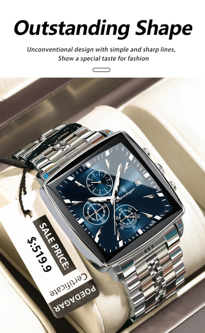POEDAGAR Square Watch