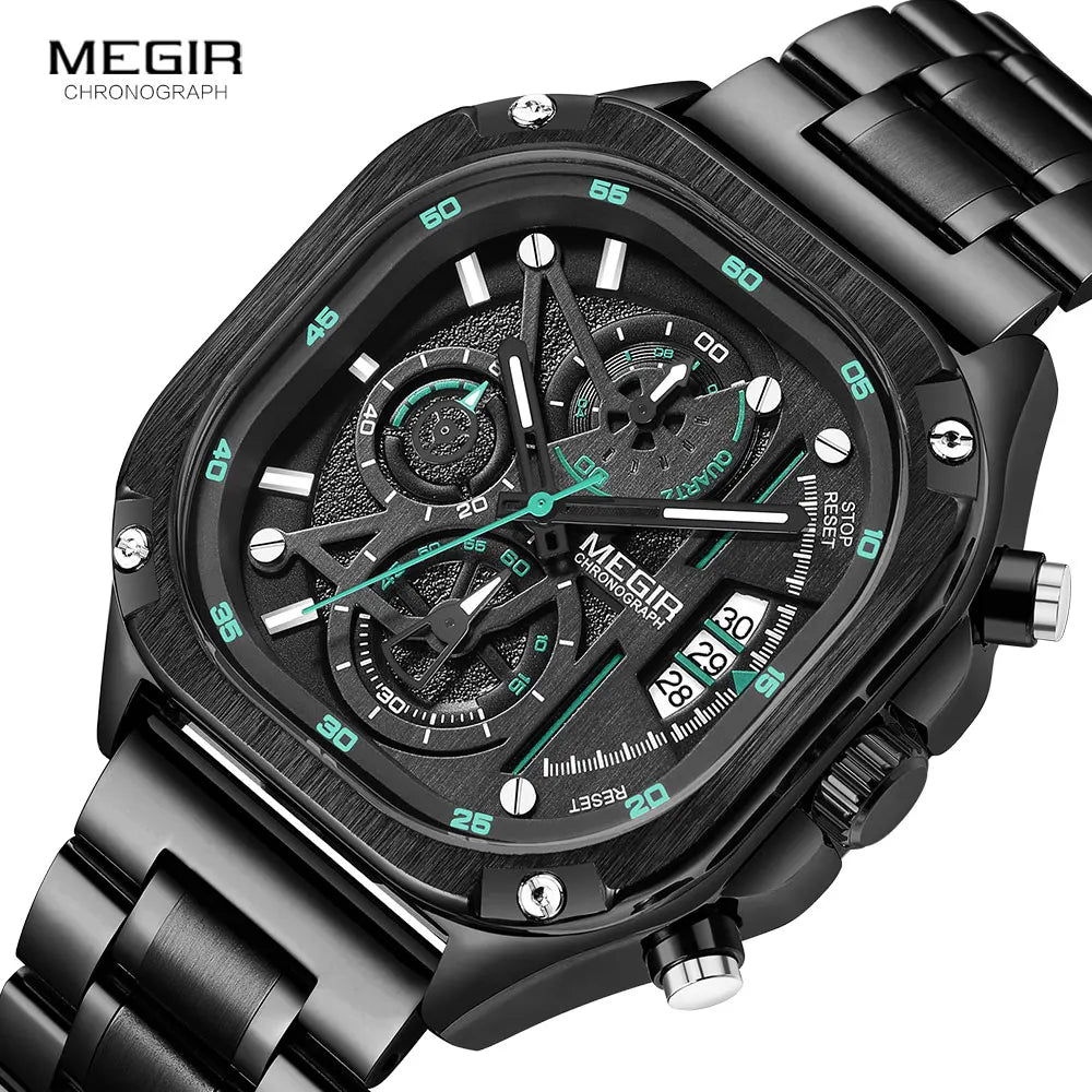 MEGIR Black Quartz Watch
