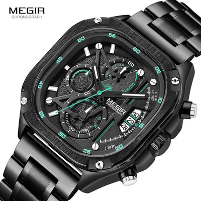 MEGIR Black Quartz Watch
