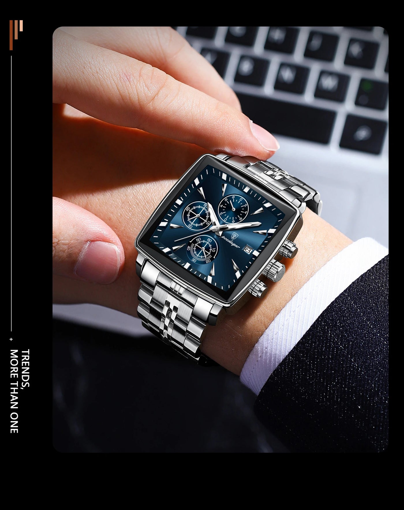 POEDAGAR Square Watch