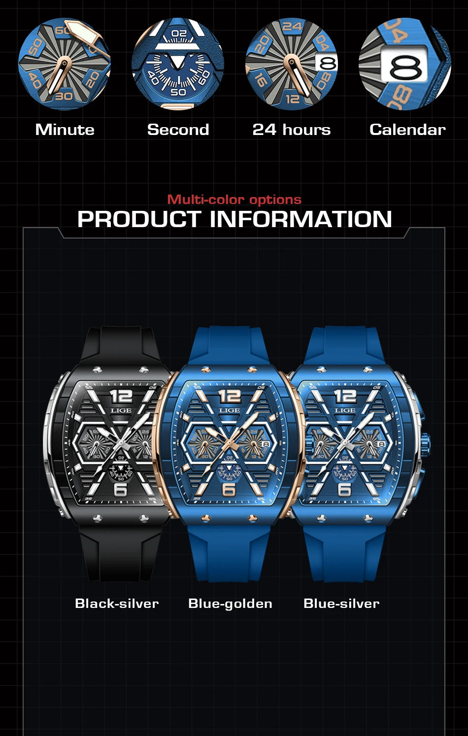 LIGE Quartz Waterproof Chronograph