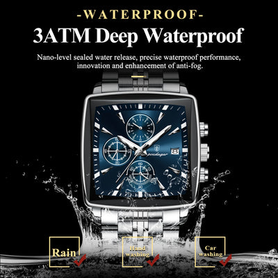 POEDAGAR Square Watch