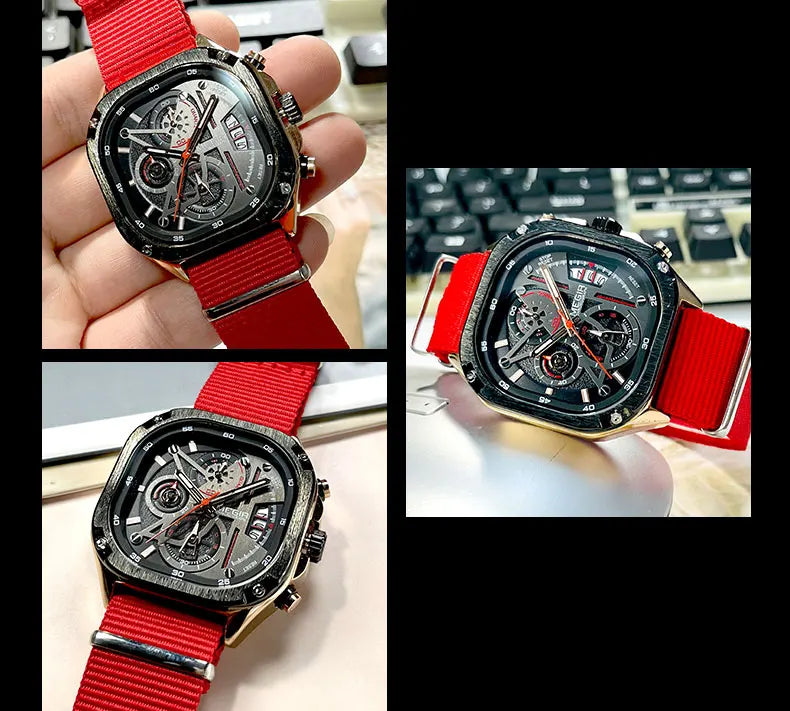 MEGIR Black Quartz Watch
