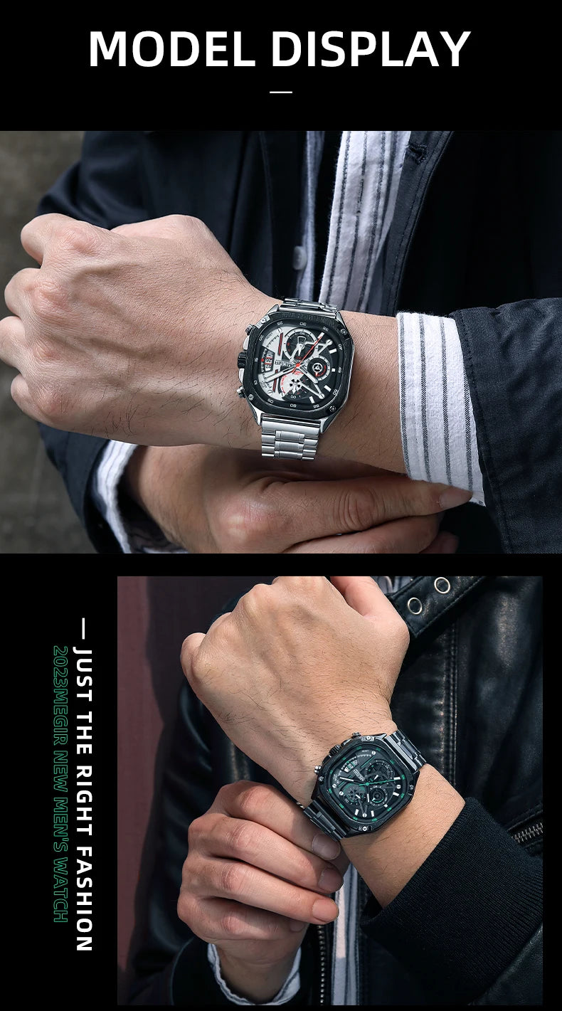 MEGIR Black Quartz Watch