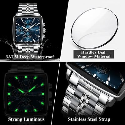 POEDAGAR Square Watch
