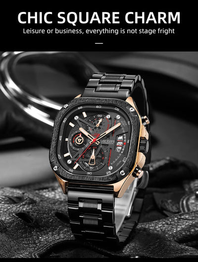 MEGIR Black Quartz Watch