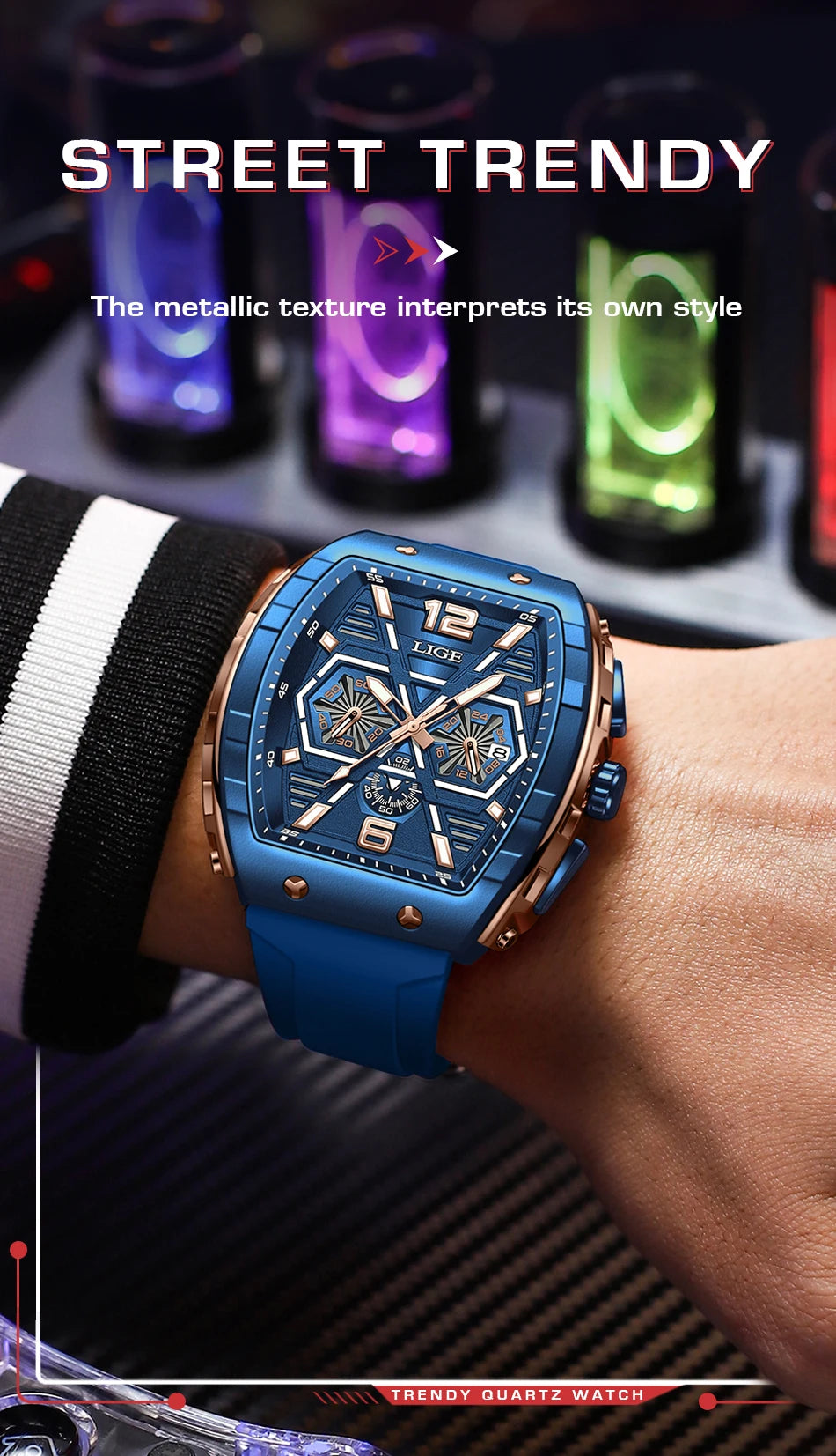 LIGE Quartz Waterproof Chronograph