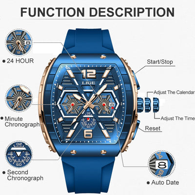 LIGE Quartz Waterproof Chronograph