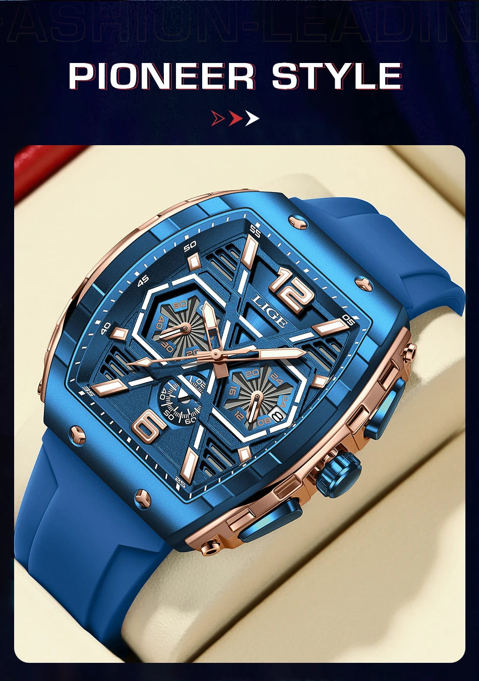 LIGE Quartz Waterproof Chronograph