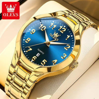 OLEVS 3650 Men's Gold Watch - Classic Luxury Quartz Wristwatch