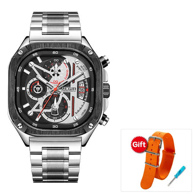 MEGIR Black Quartz Watch