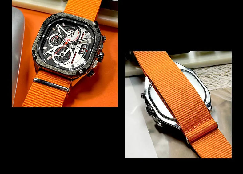 MEGIR Black Quartz Watch