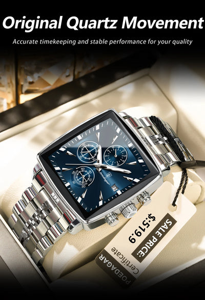 POEDAGAR Square Watch