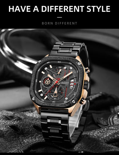 MEGIR Black Quartz Watch