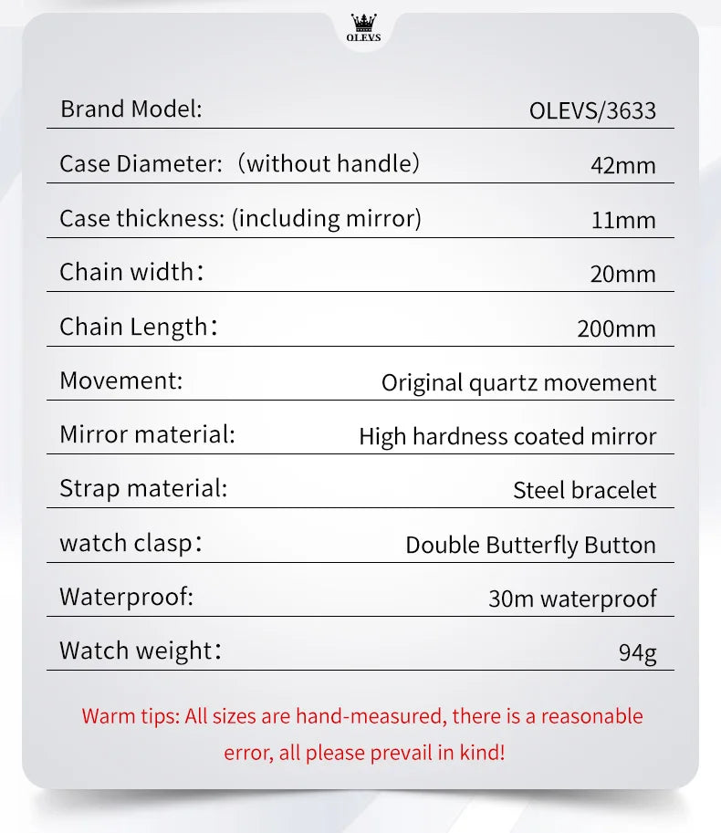 OLEVS  Hands Roman Scale