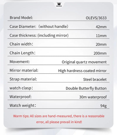 OLEVS  Hands Roman Scale
