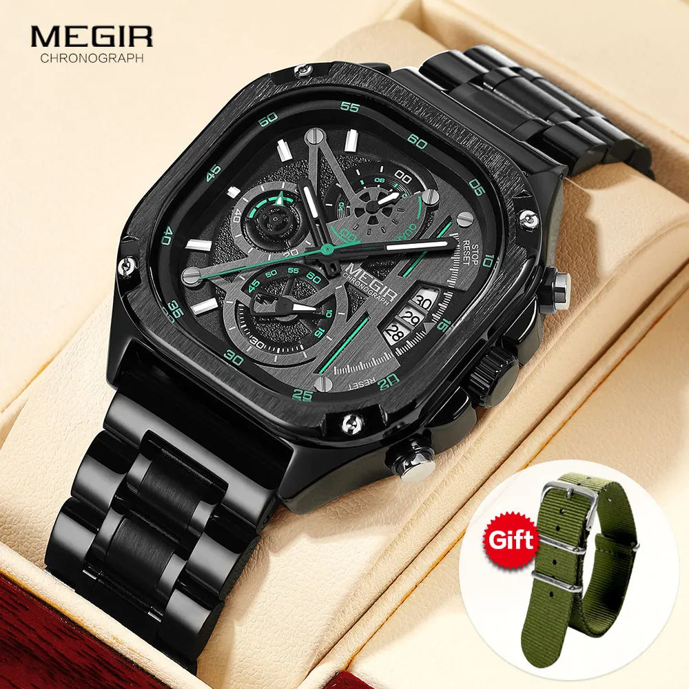 MEGIR Black Quartz Watch