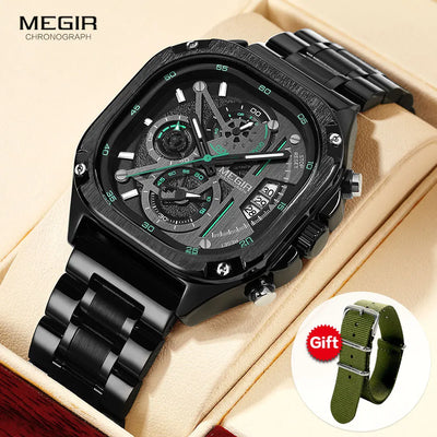 MEGIR Black Quartz Watch