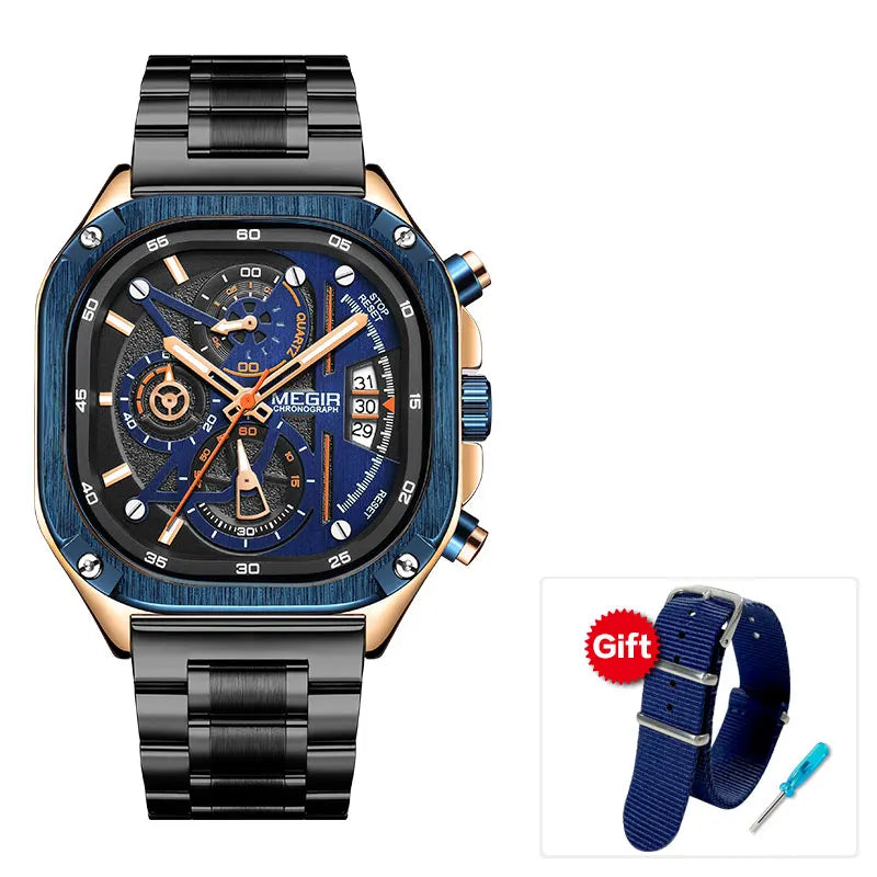 MEGIR Black Quartz Watch