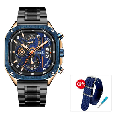 MEGIR Black Quartz Watch