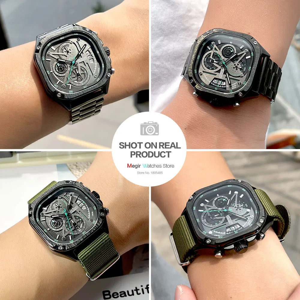 MEGIR Black Quartz Watch