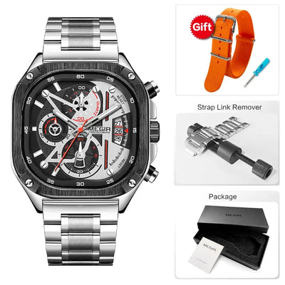MEGIR Black Quartz Watch