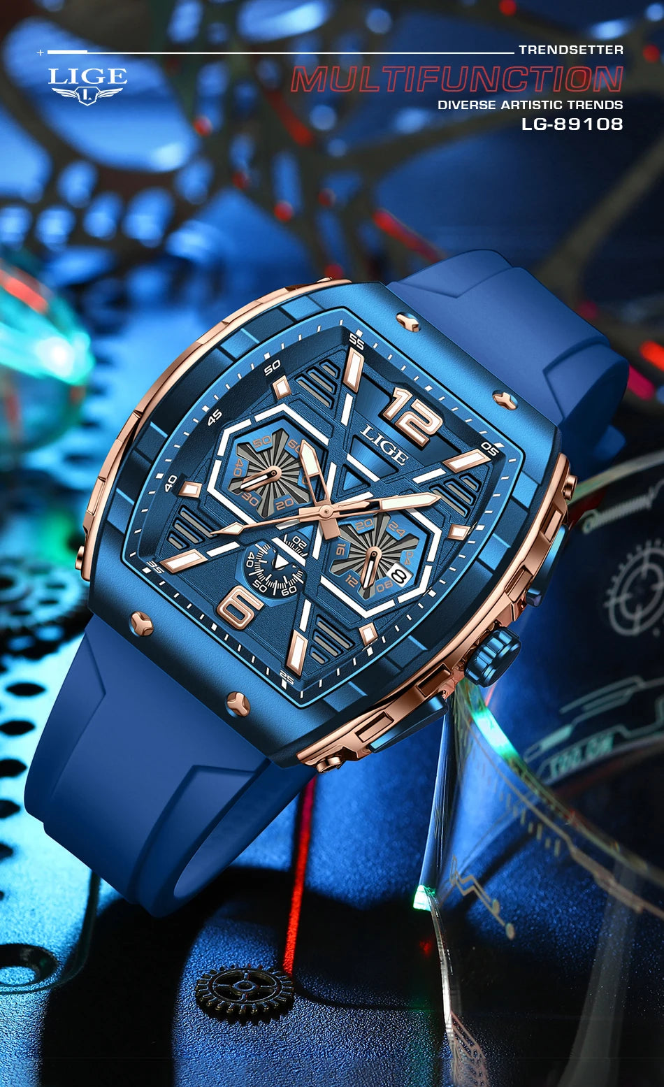 LIGE Quartz Waterproof Chronograph