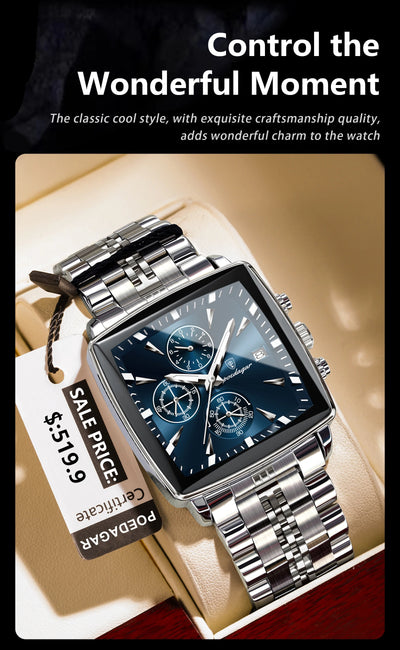 POEDAGAR Square Watch